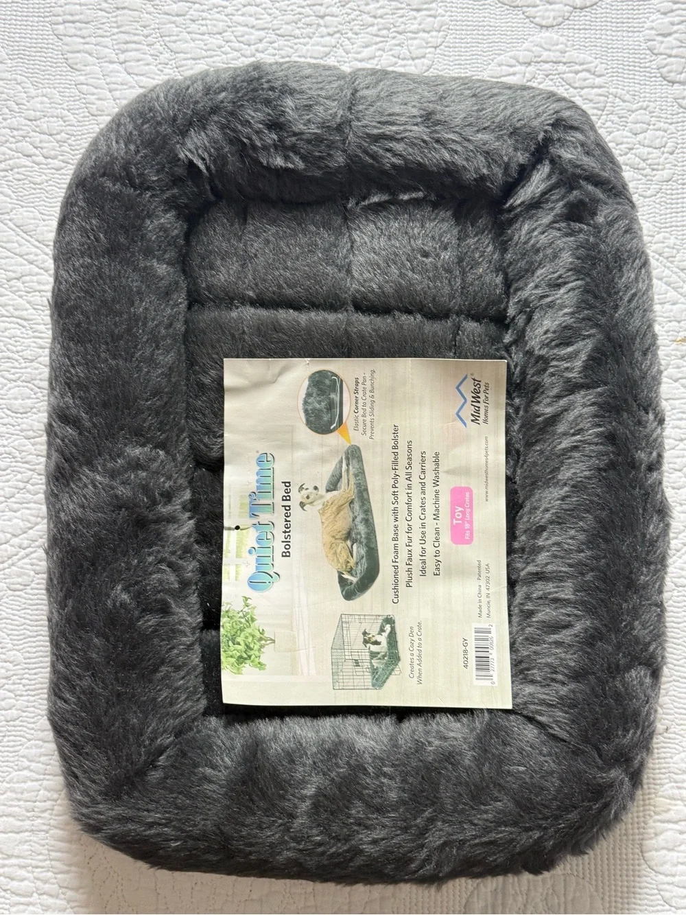 Under Armour Dark Gray Plush Bolstered Dog Bed